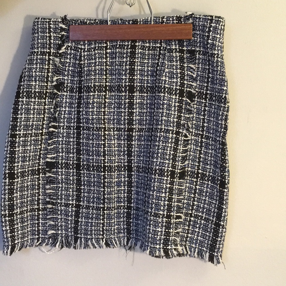 Zaful woven blue and black skirt